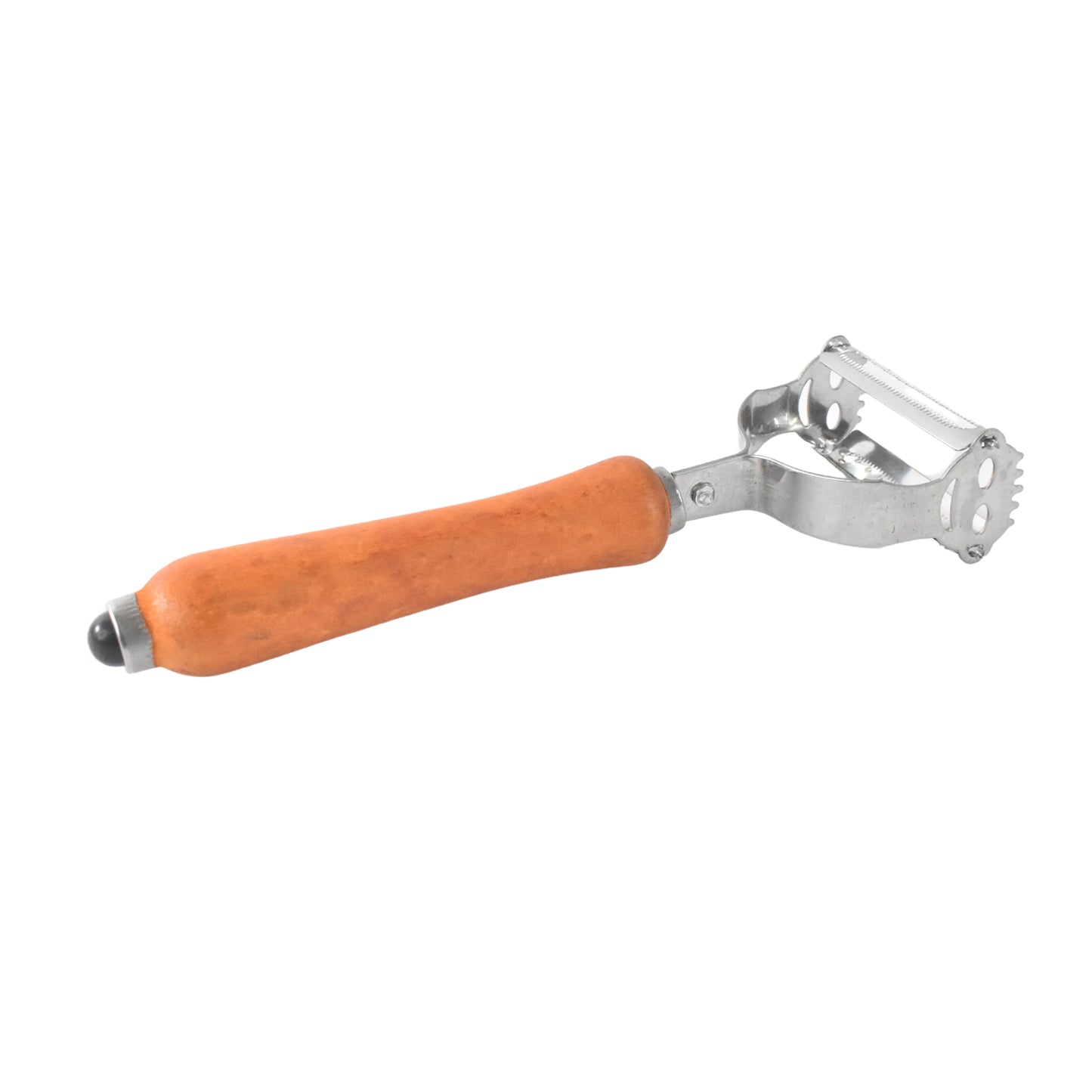 vegetable and fruit peeler 21 cm with wooden handle and steel blade
