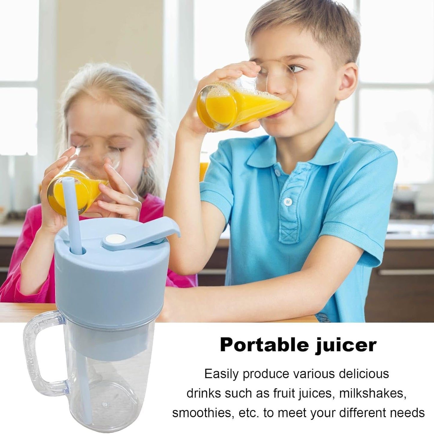 portable juicer with 340 ml capacity for smoothies stainless steel blades