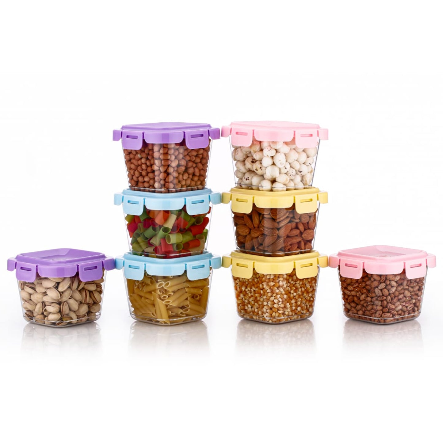 food storage containers with lids pack of 4 plastic 500 ml