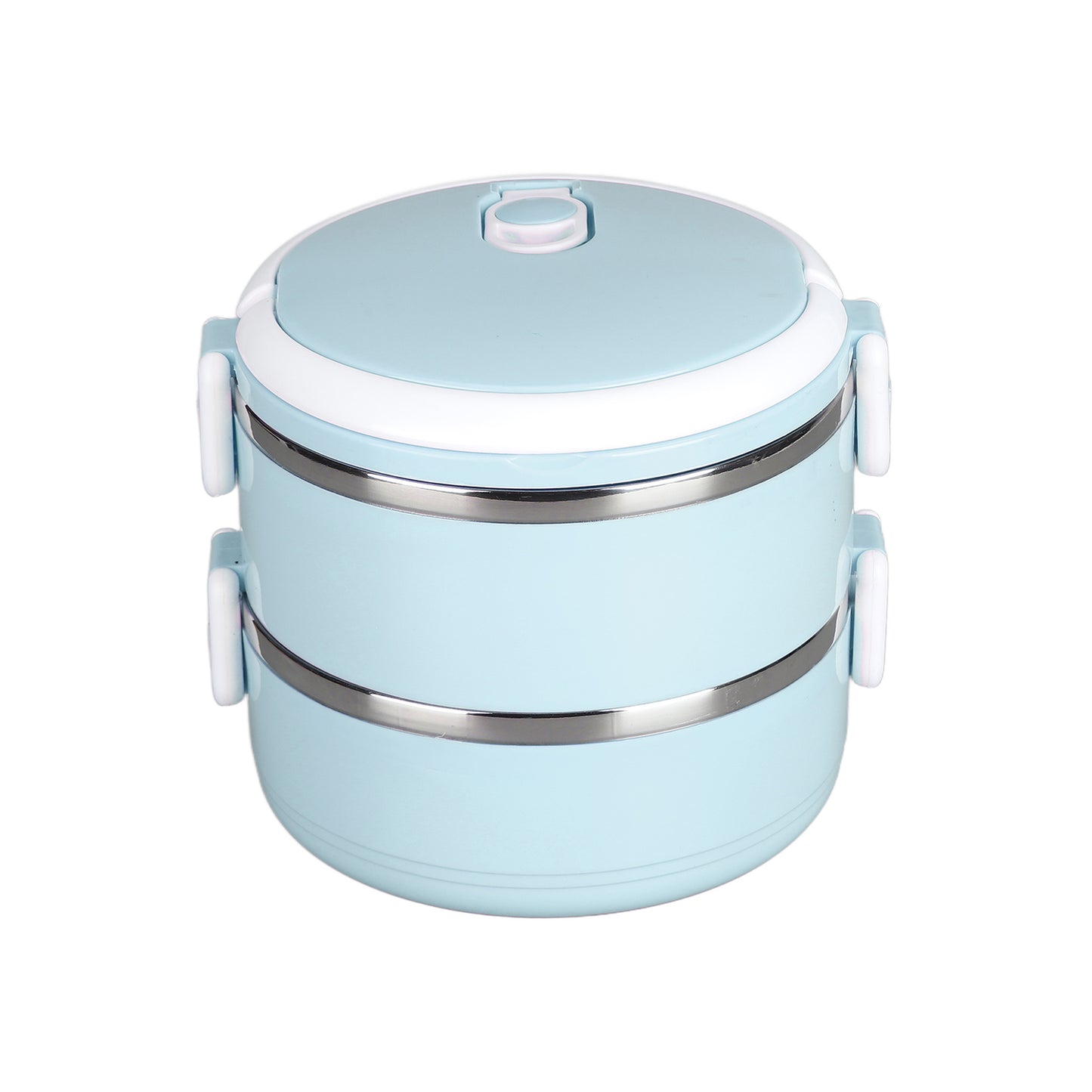 multi-layer stainless steel hot lunch box 2 layer with handle 15 cm x 15 cm x 14 cm