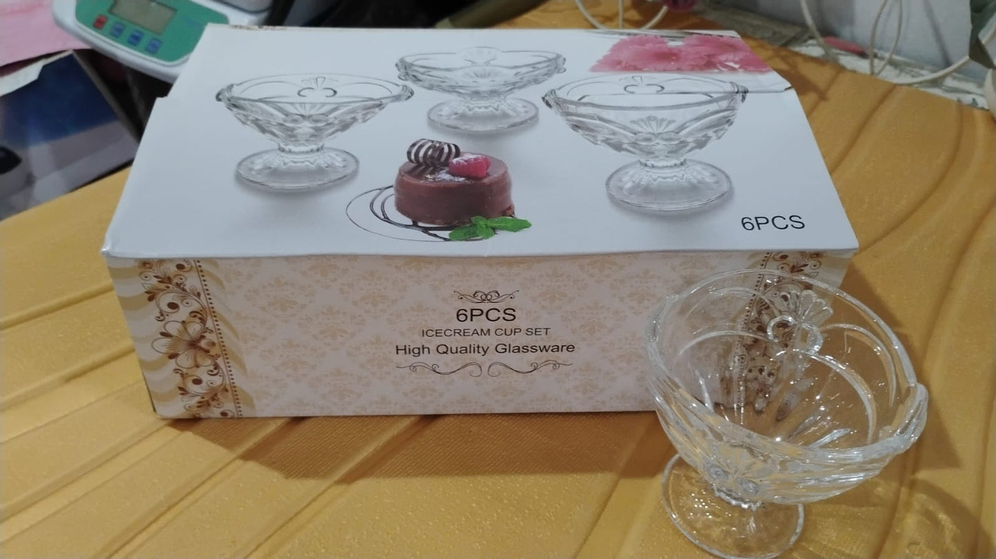 glass ice cream cups for serving desserts pack of 6