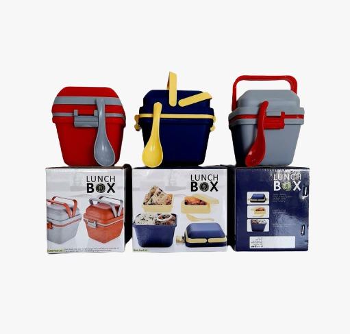 airtight lunch box with handle and push lock