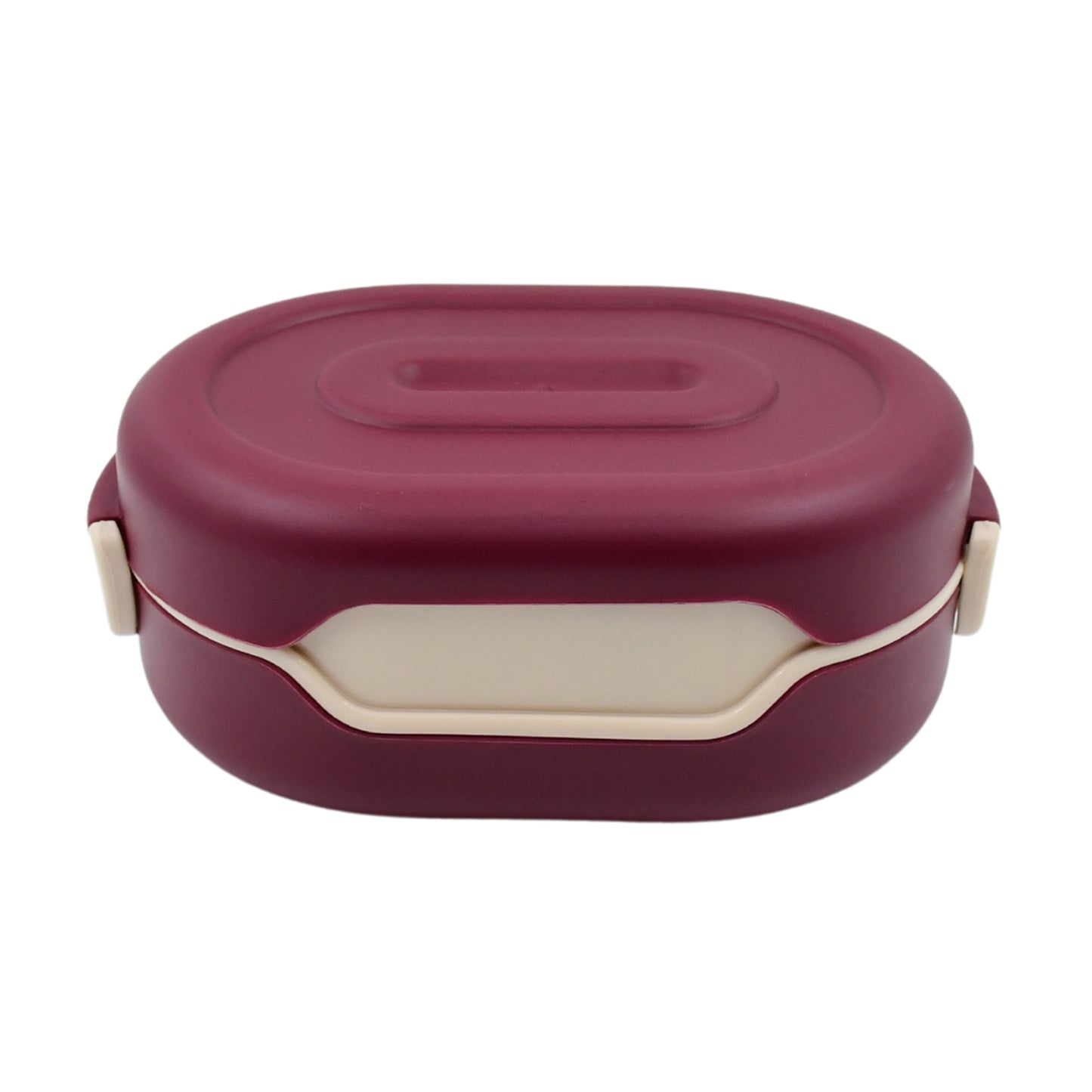 airtight tiffin box 19 cm x 13 cm x 8 cm with 2 compartments and 2-in-1 spoon