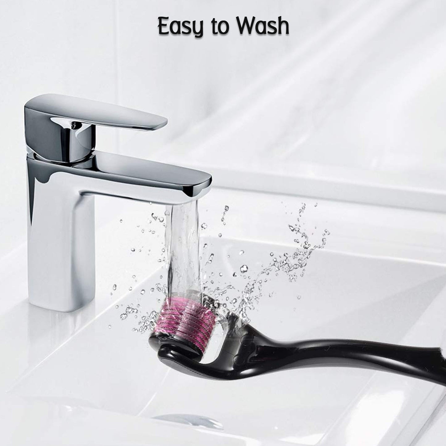 derma roller with 0.75 mm titanium needles for skin care and scar removal