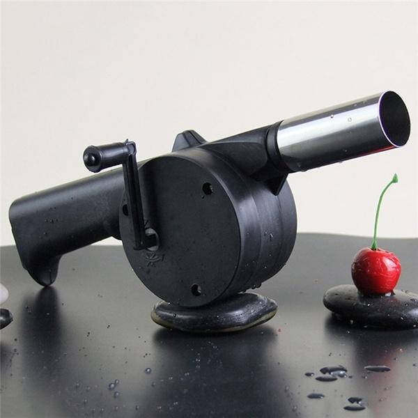 portable hand crank air blower 14 cm for charcoal grill metal