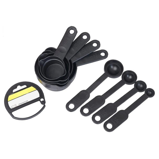 black plastic measuring cups and spoons set pack of 8