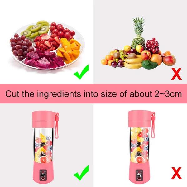 portable usb electric juicer 380ml with 6 blades for juice and protein shakes