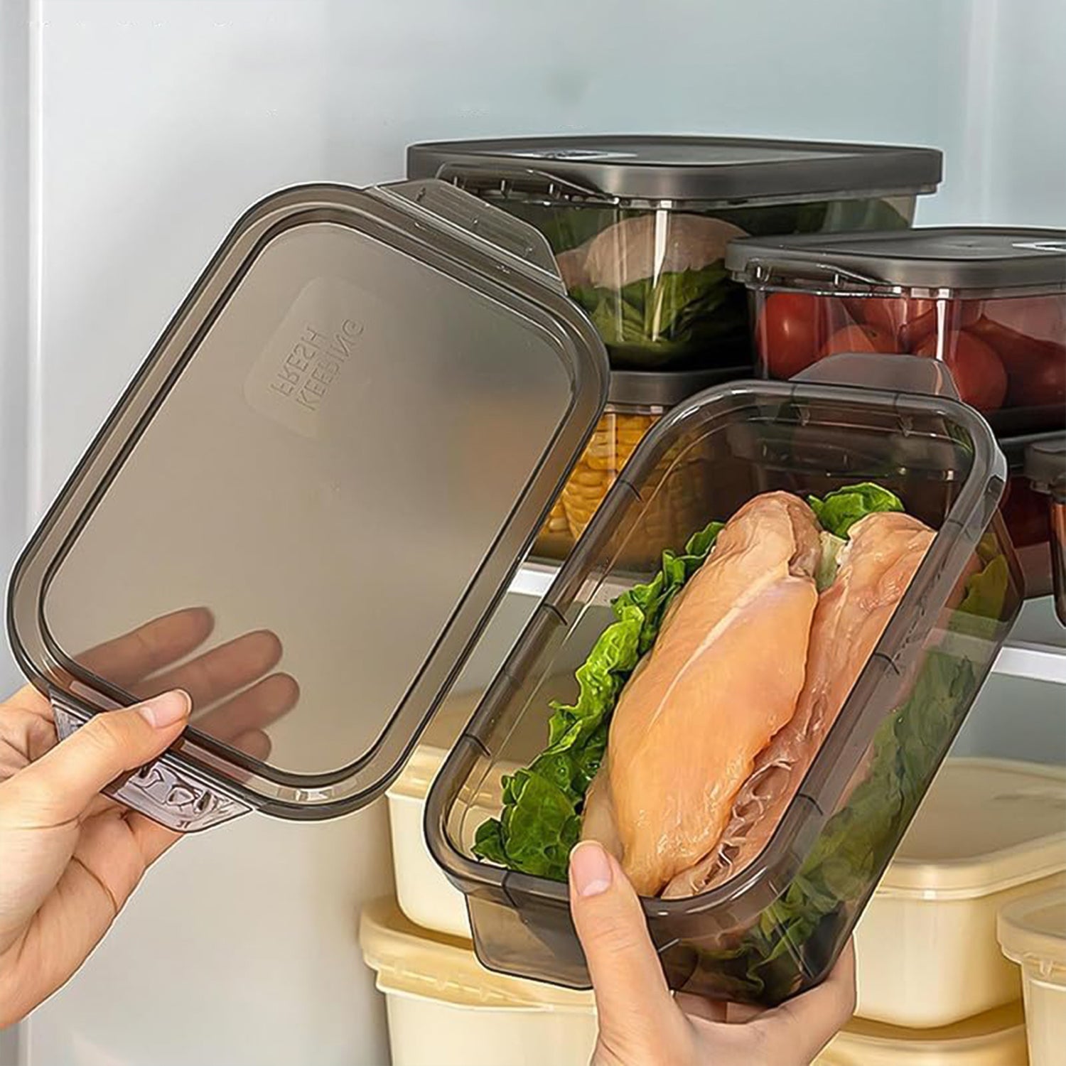 rectangular food storage containers 3 pc polypropylene