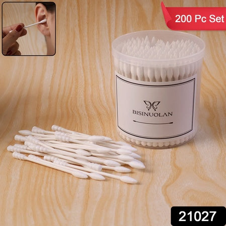 soft cotton ear buds set 200 pcs with storage jar
