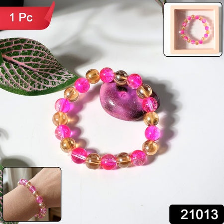 dual-tone crystal style beaded stretch bracelet pack of 1