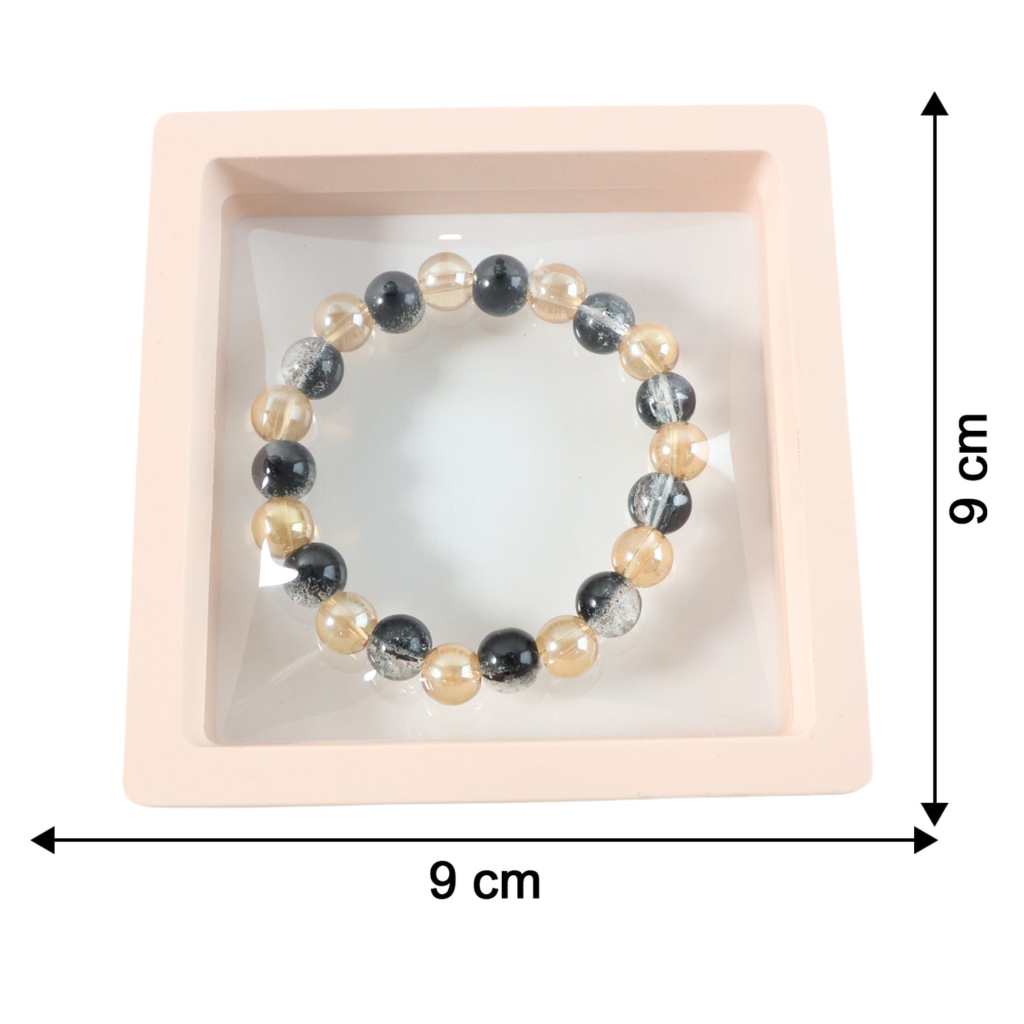 dual-tone crystal style beaded stretch bracelet pack of 1