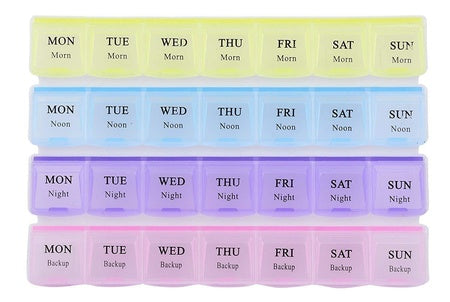 pp pill case 28 compartments weekly medicine storage pack of 1