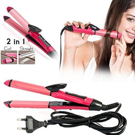 ceramic plates hair straightener and curler pack of 1