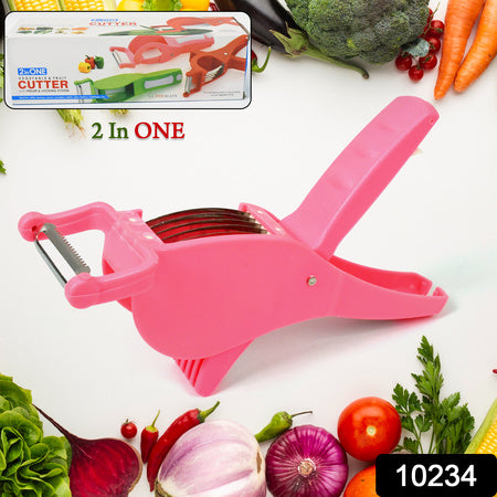 2 in 1 vegetable fruit cutter with peeler plastic kitchen tool