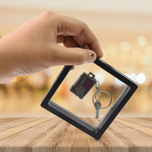 stainless steel nail clipper keychain with 3d floating frame pack of 1