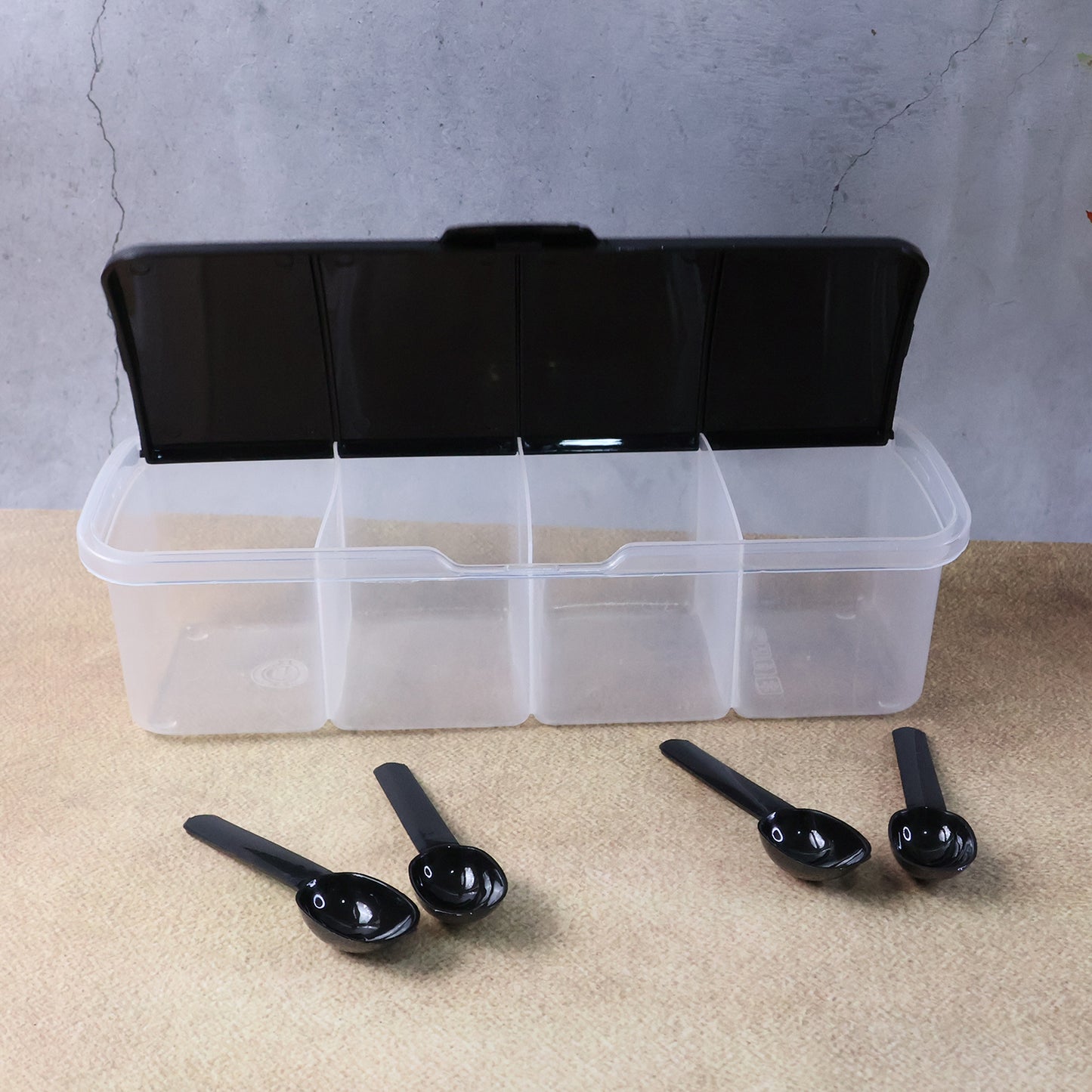 multipurpose air-tight 4 sections storage container 23 cm for kitchen