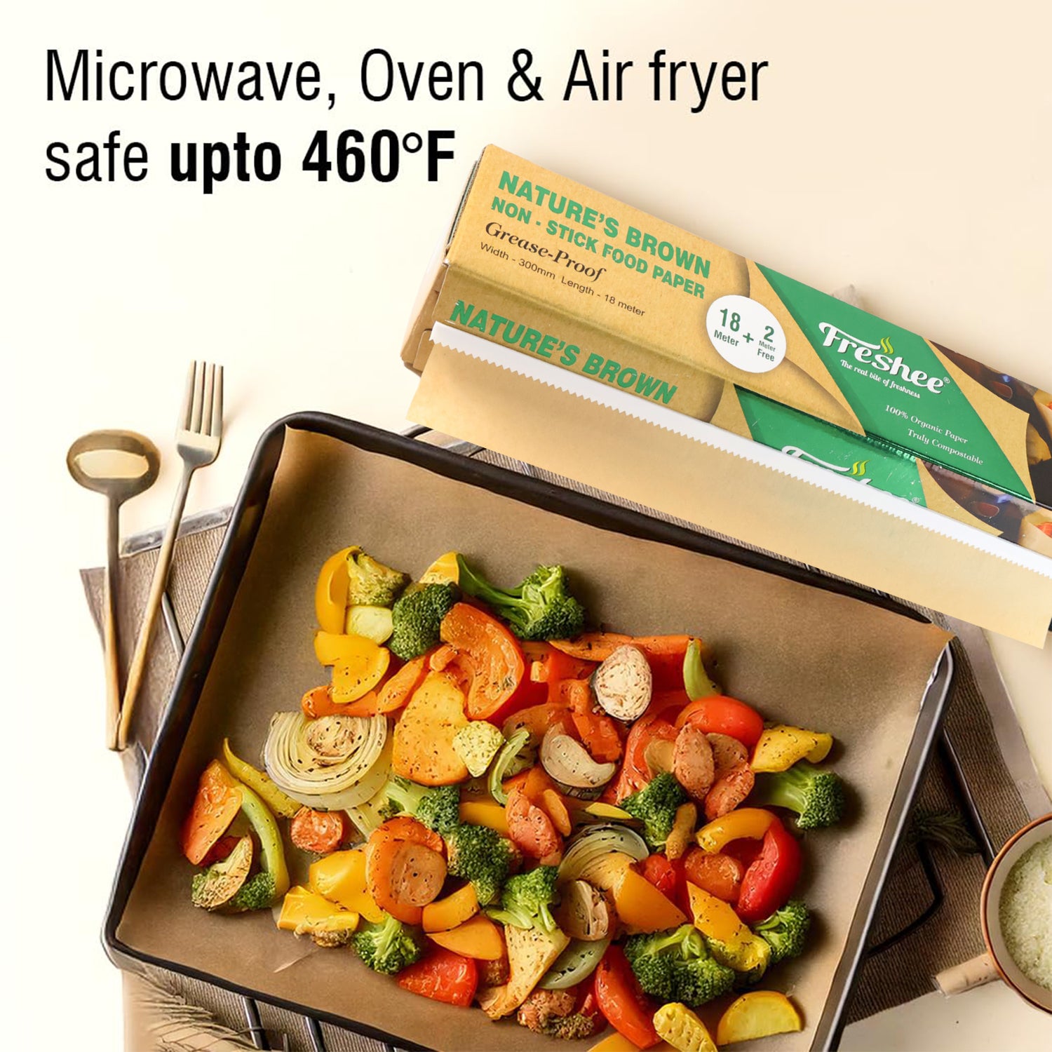 organic brown food paper roll 20 meter for baking and wrapping