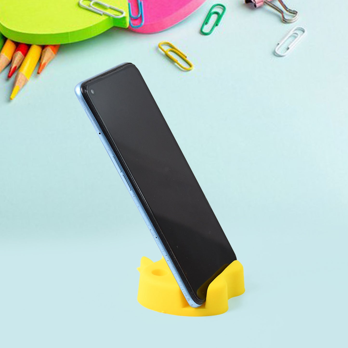 plastic apple-shaped mobile stand with pen holder pack of 1