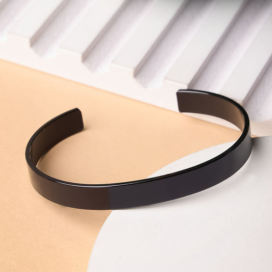 black-plated stainless steel kada bracelet 19 grams pack of 1