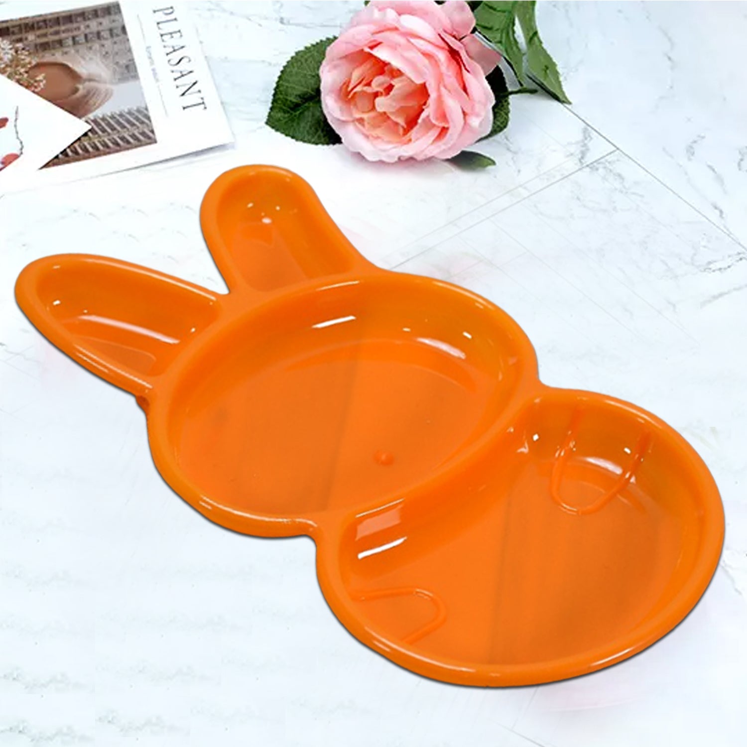 rabbit shape dish pack of 6 for kids multicolor plastic