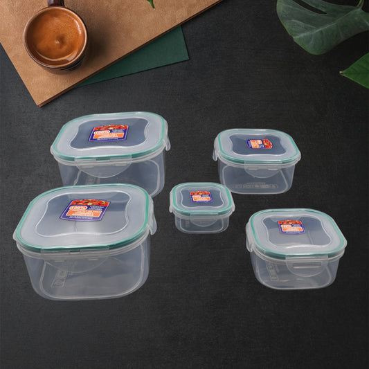 kitchen containers 19 cm x 18 cm x 14 cm plastic food storage pack of 5