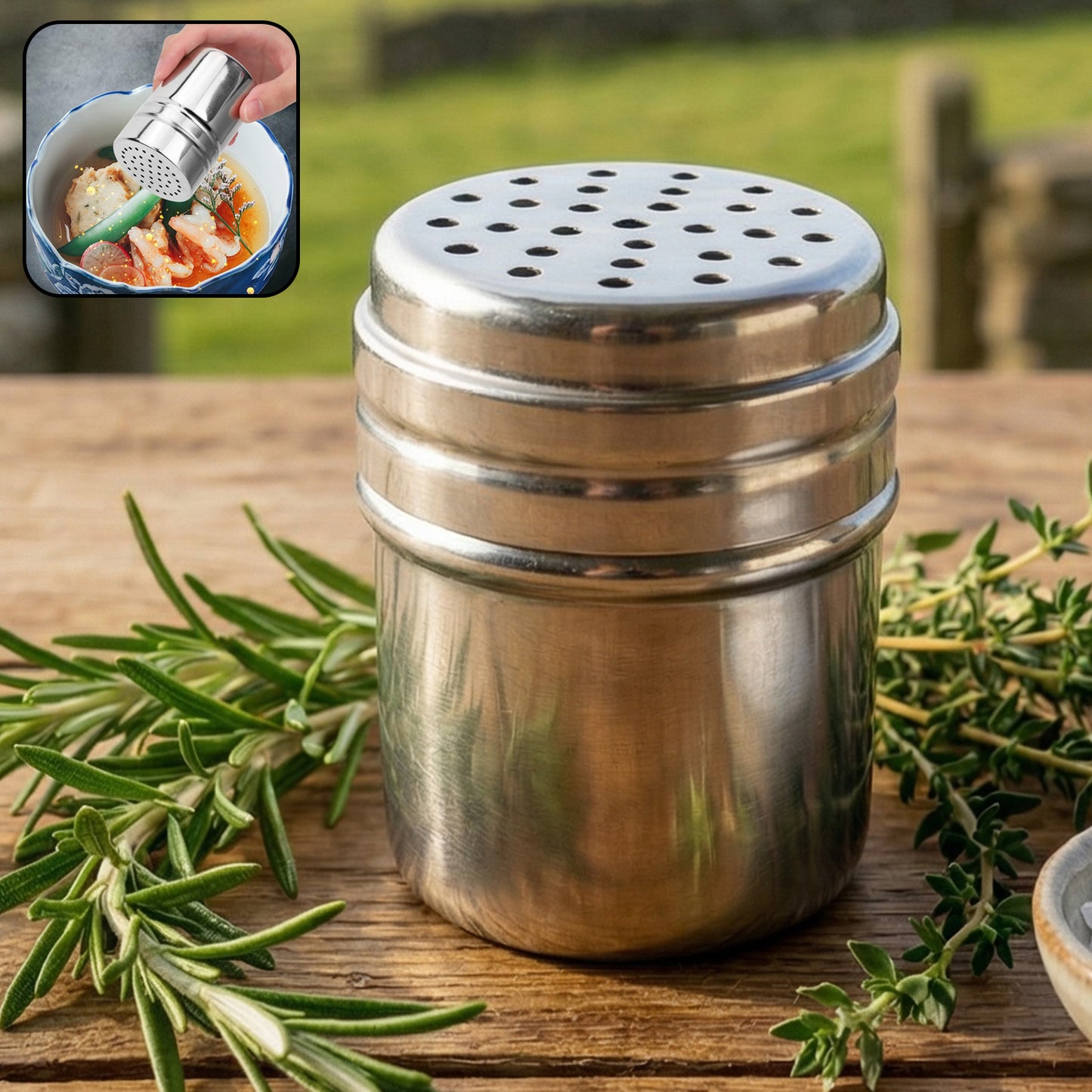 Multipurpose Stainless-steel Spice Shaker Container (1 Pc)