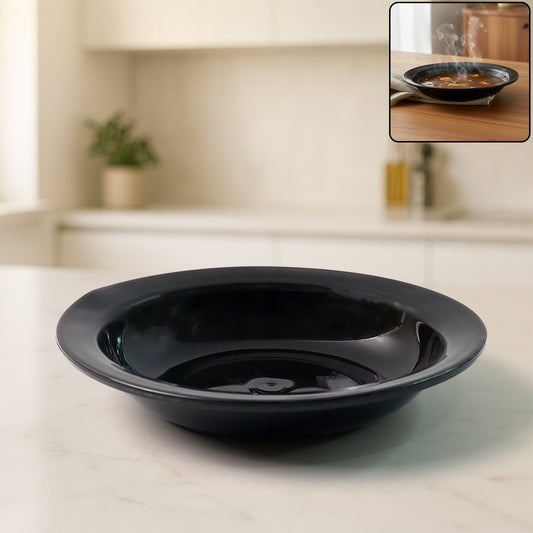 serving bowl 15 cm for curry and soup heat-resistant plastic black