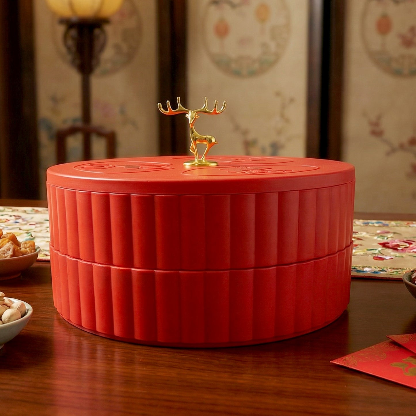 2 Layer Multipurpose Decorative Dry Fruit And Snack Serving Tray (1 Pc)