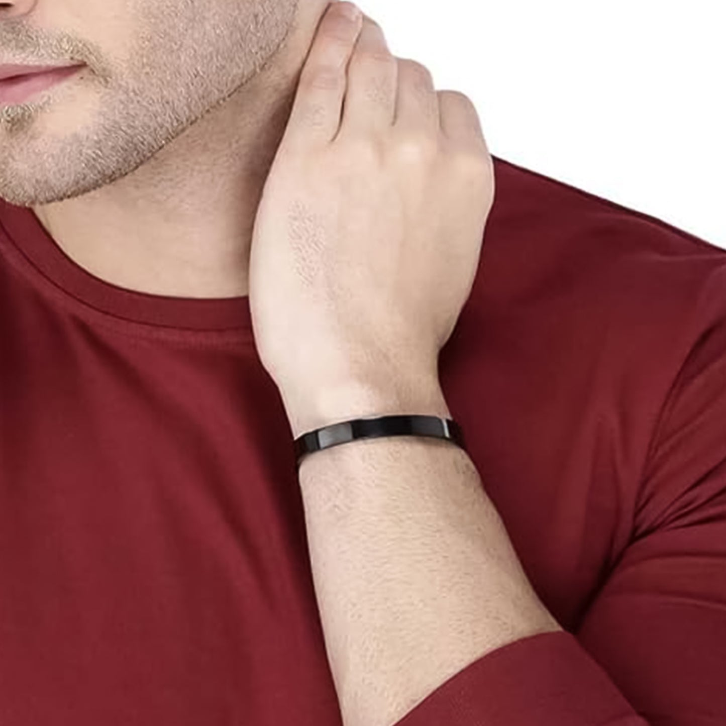 black-plated stainless steel kada bracelet 19 grams pack of 1