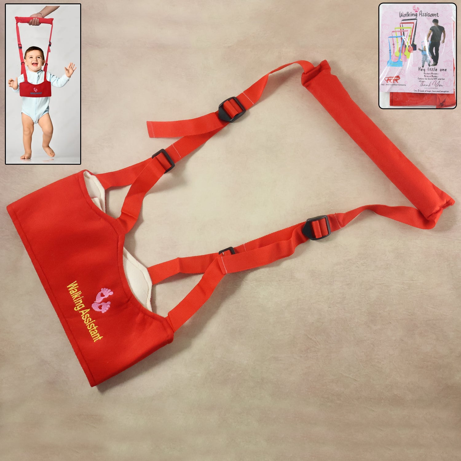 soft padded baby walking assistant harness adjustable length 28 cm breadth 20 cm height 3 cm pack of 1