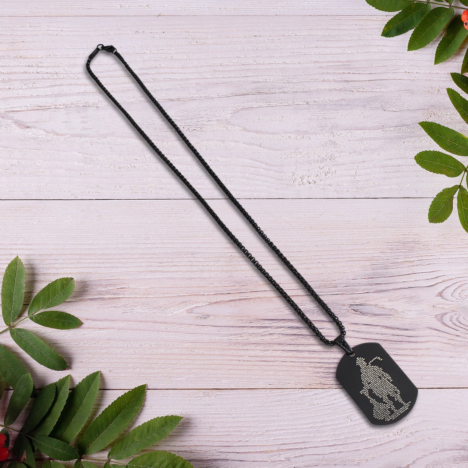 stainless steel religious locket with gada chain 27 cm pack of 1