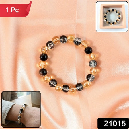 dual-tone crystal style beaded stretch bracelet pack of 1