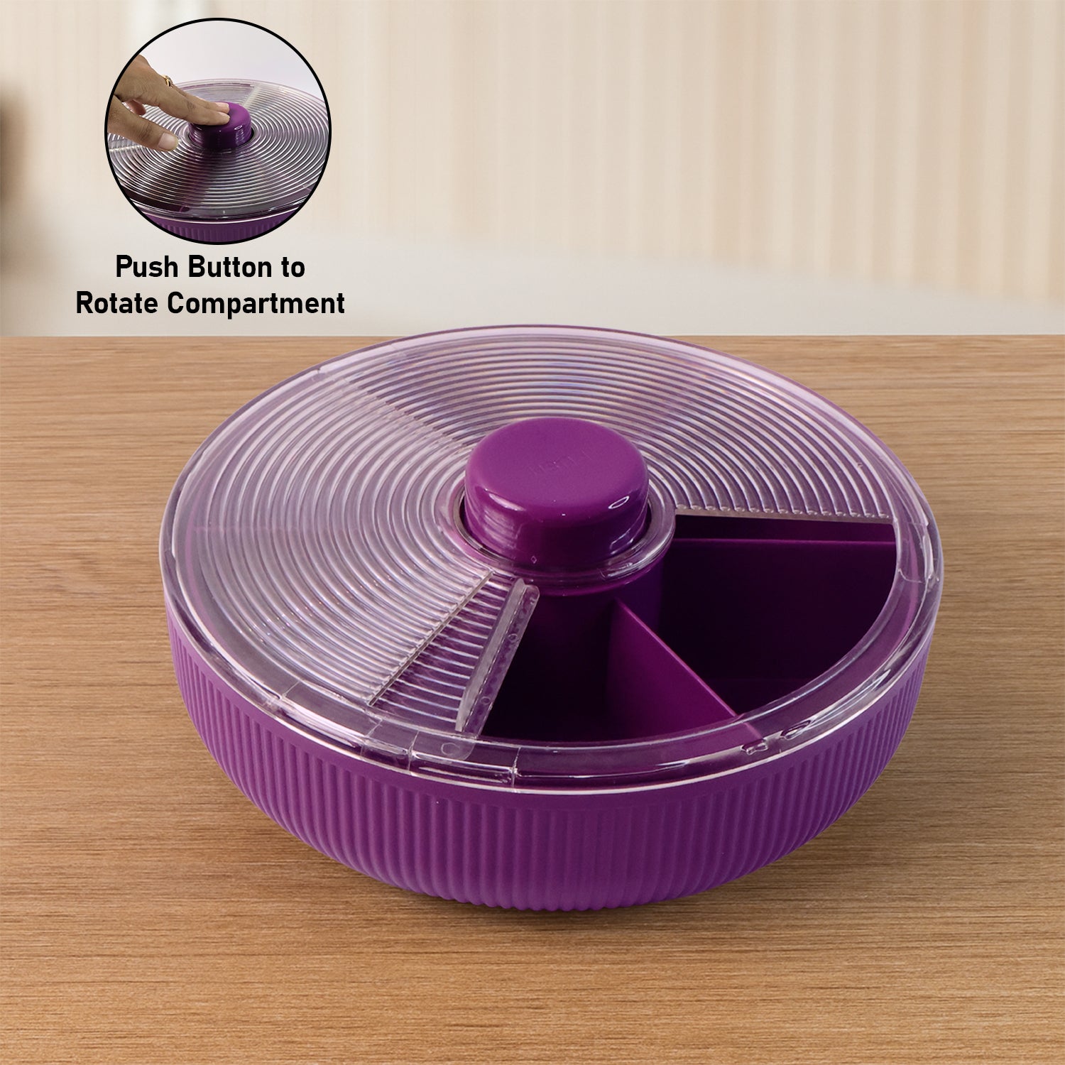 Supermom Multipurpose Round Rotating Dry Fruit  Snack Storage Container (1 Pc)