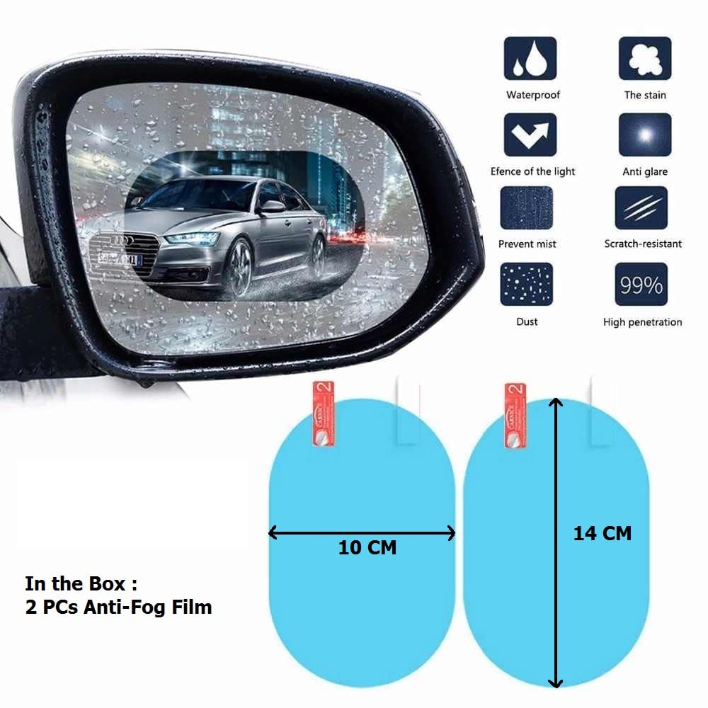 waterproof anti fog protective film for rearview car mirror 17x12 cm pack of 1