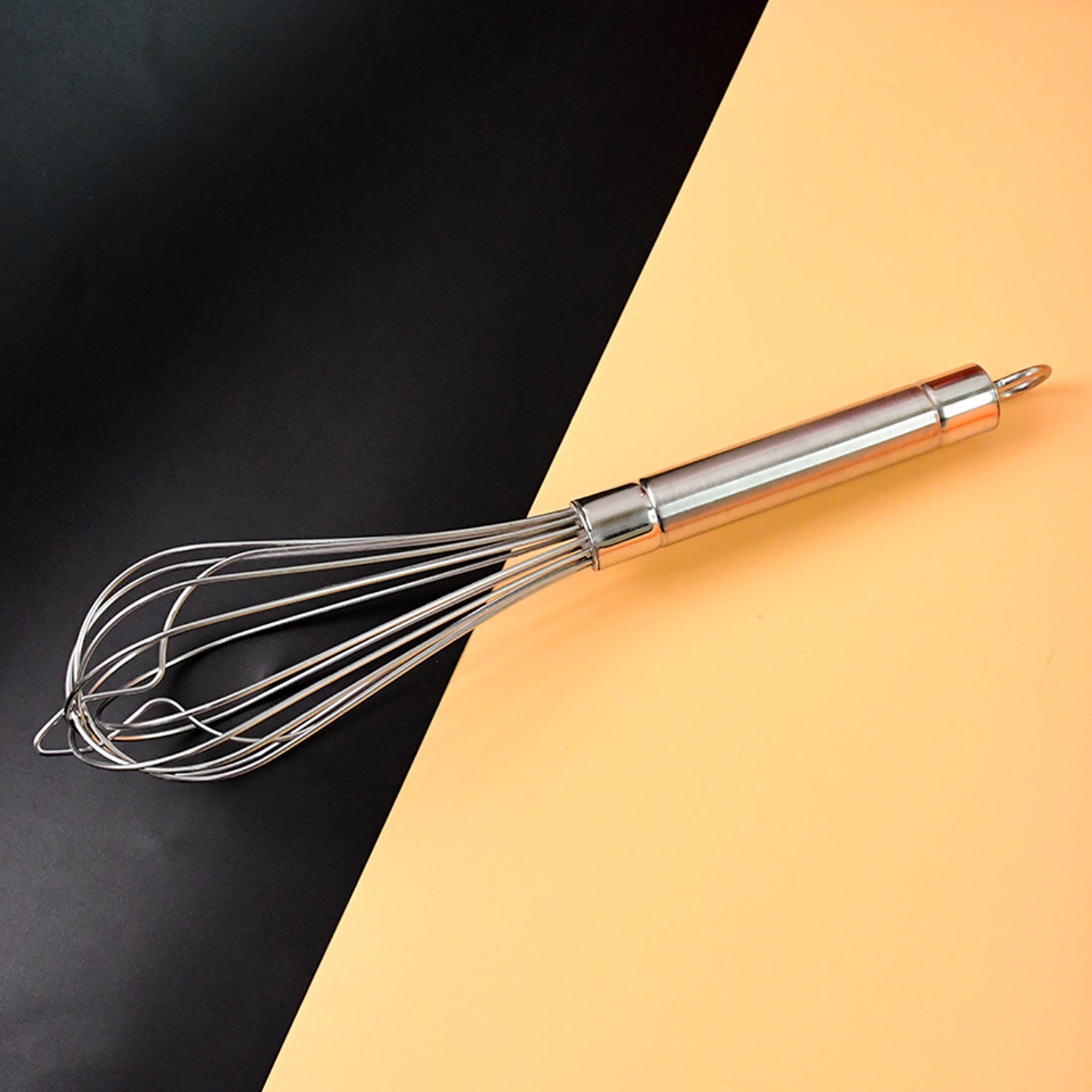 large stainless steel hand whisk for mixing
