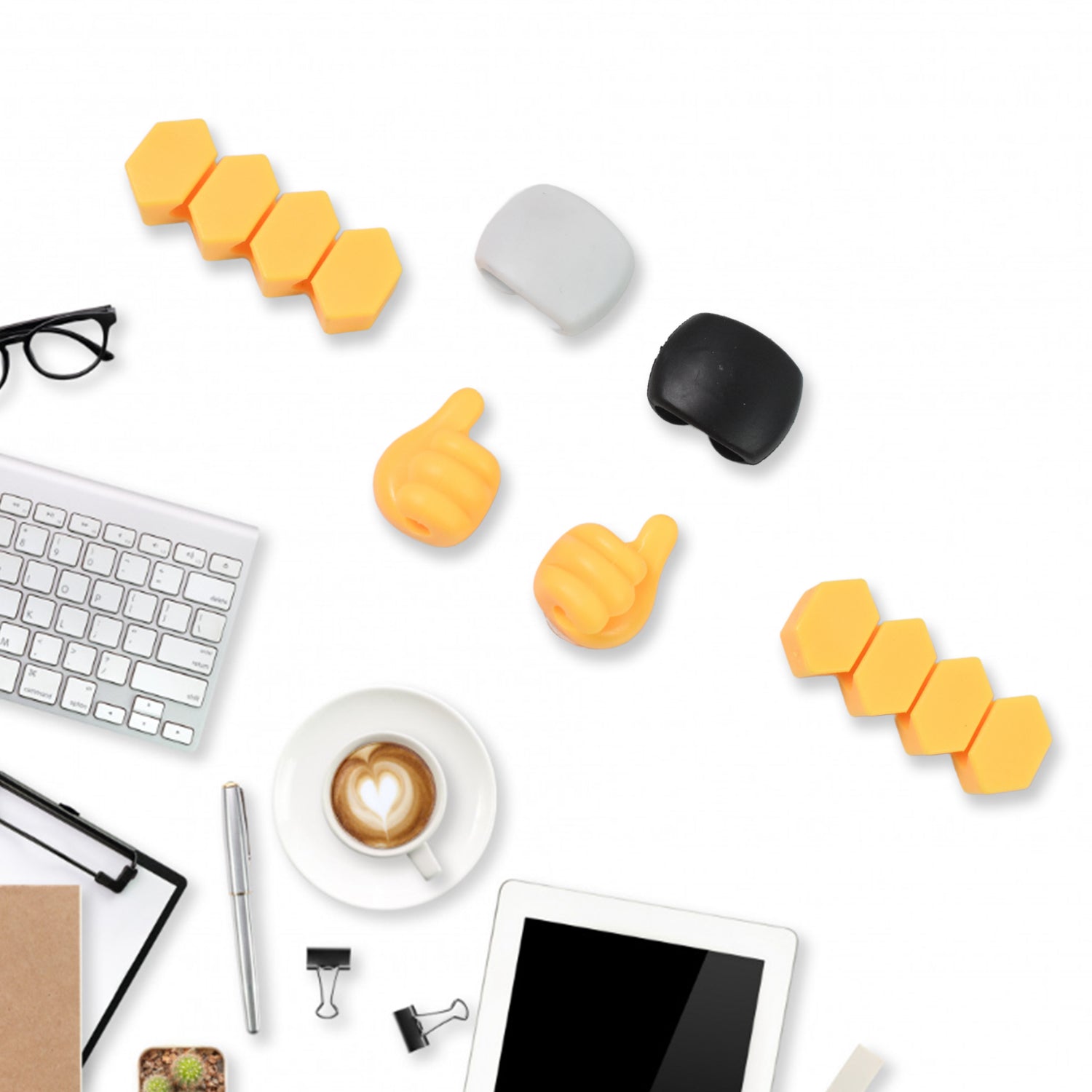 silicone self adhesive cable organizer hooks 6 pcs pack