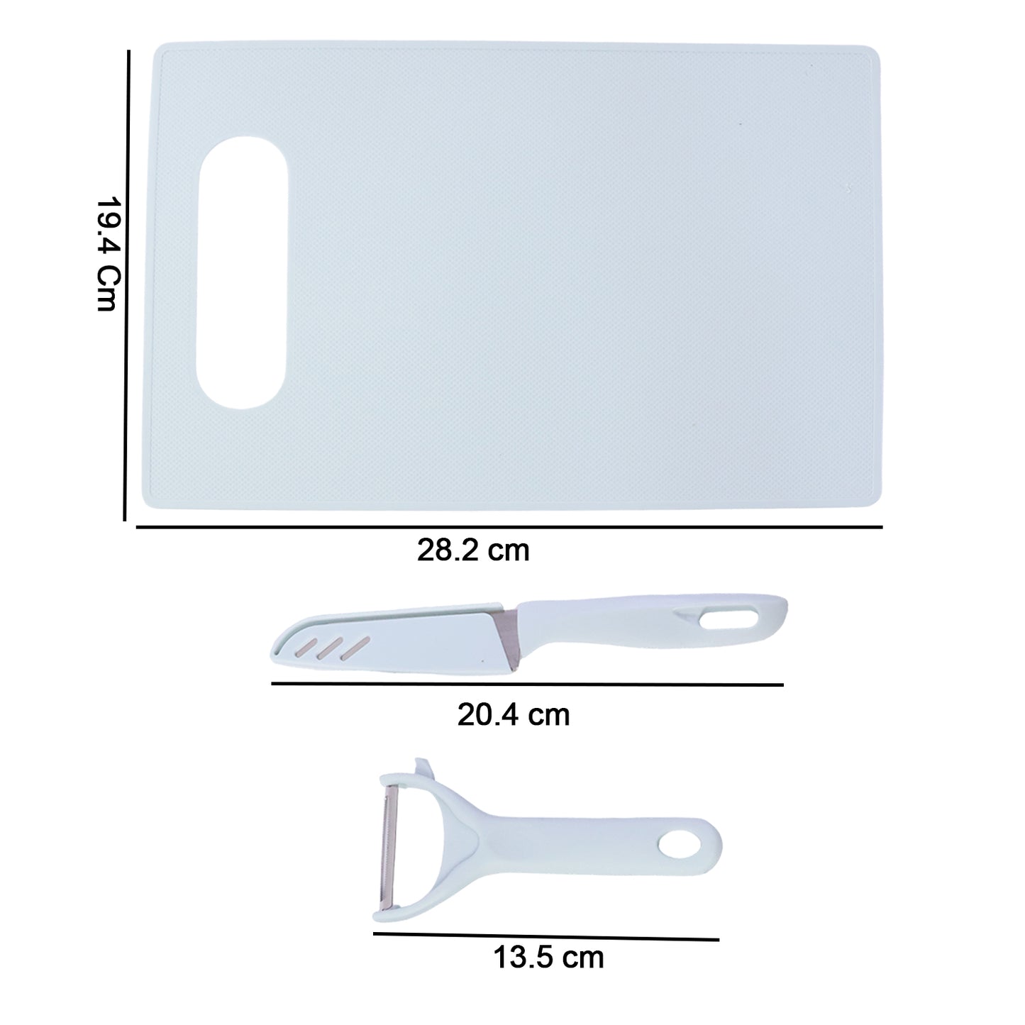 3 in 1 kitchen knife and chopping board set compact design