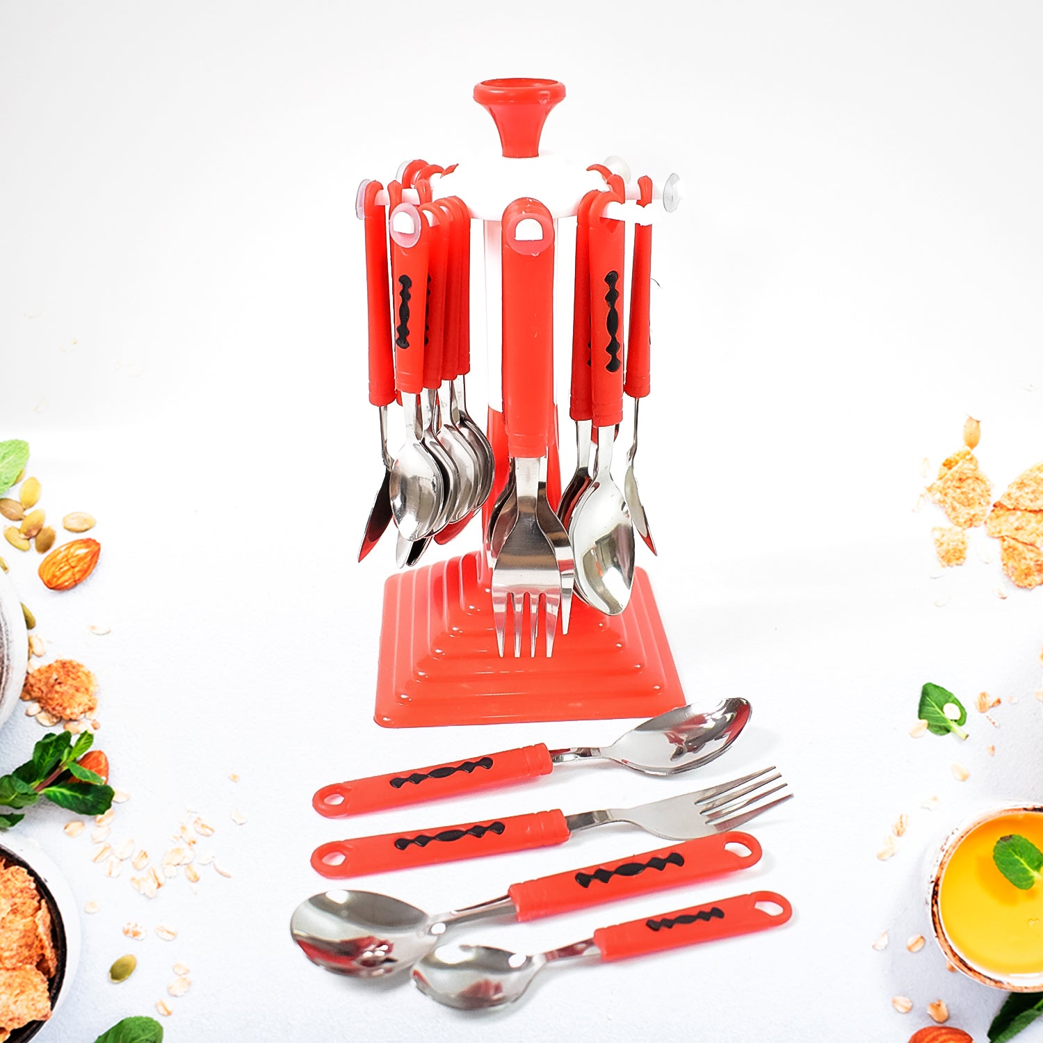 cutlery set 24-piece stainless steel and abs plastic for dining table