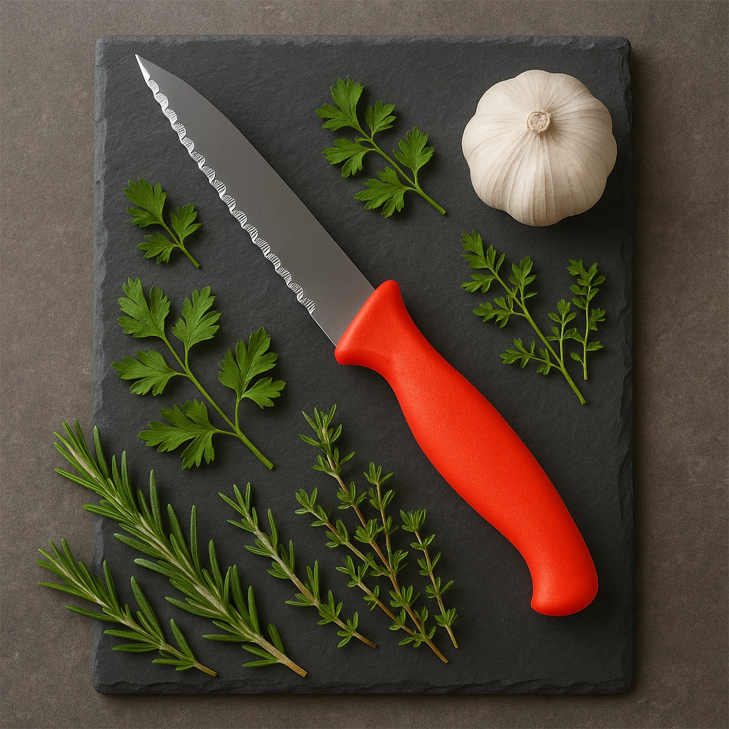 serrated kitchen knife 22 cm stainless steel blade