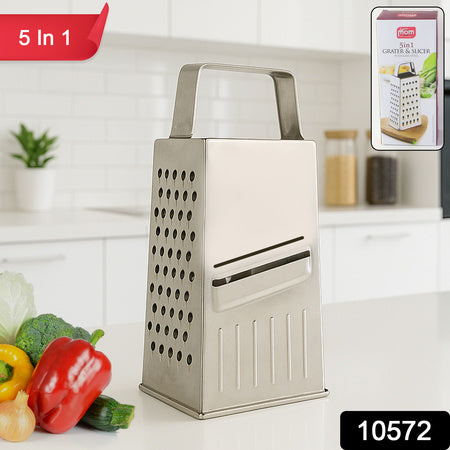 5-in-1 stainless steel grater and slicer kitchen tool