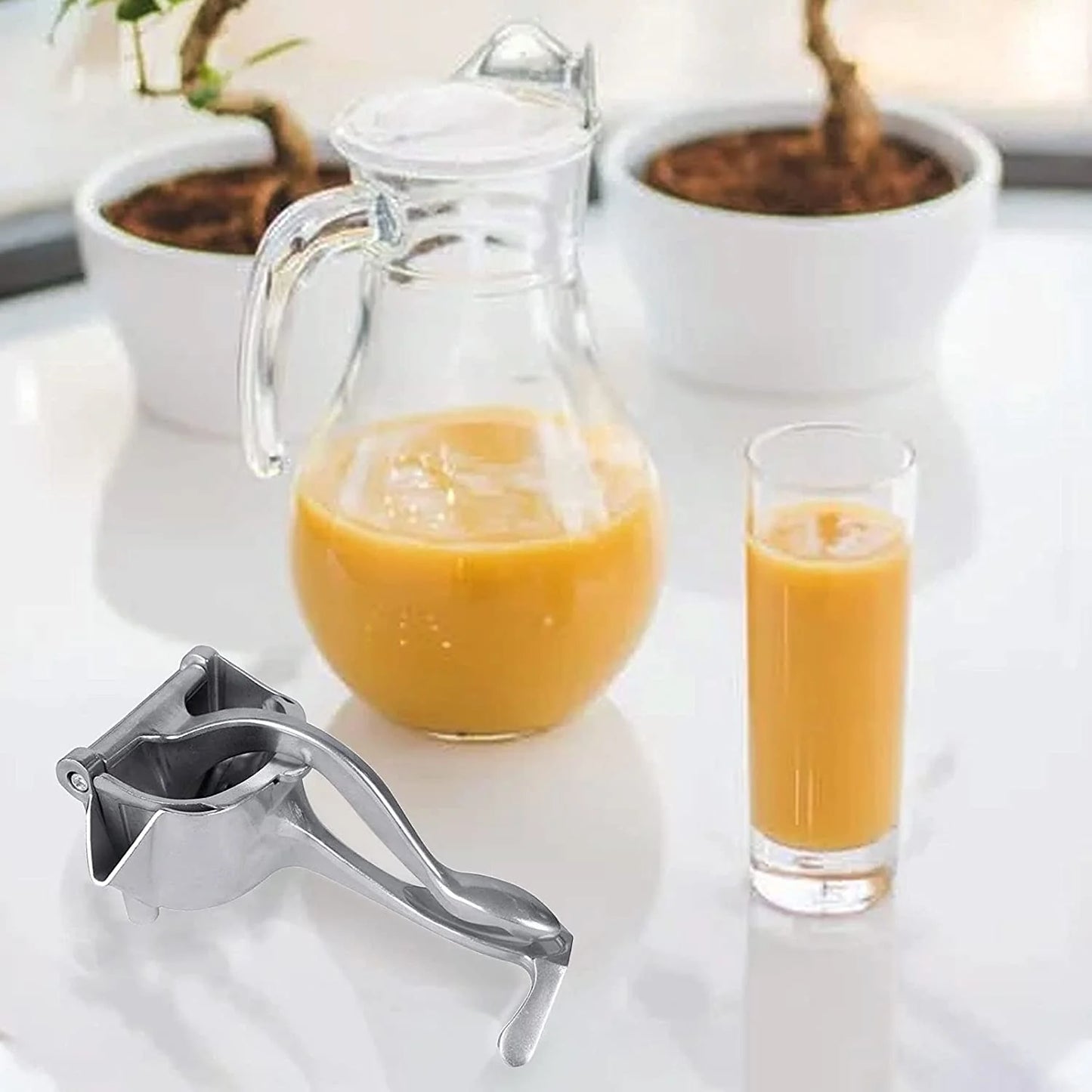 manual aluminium metal fruit press juicer kitchen tool