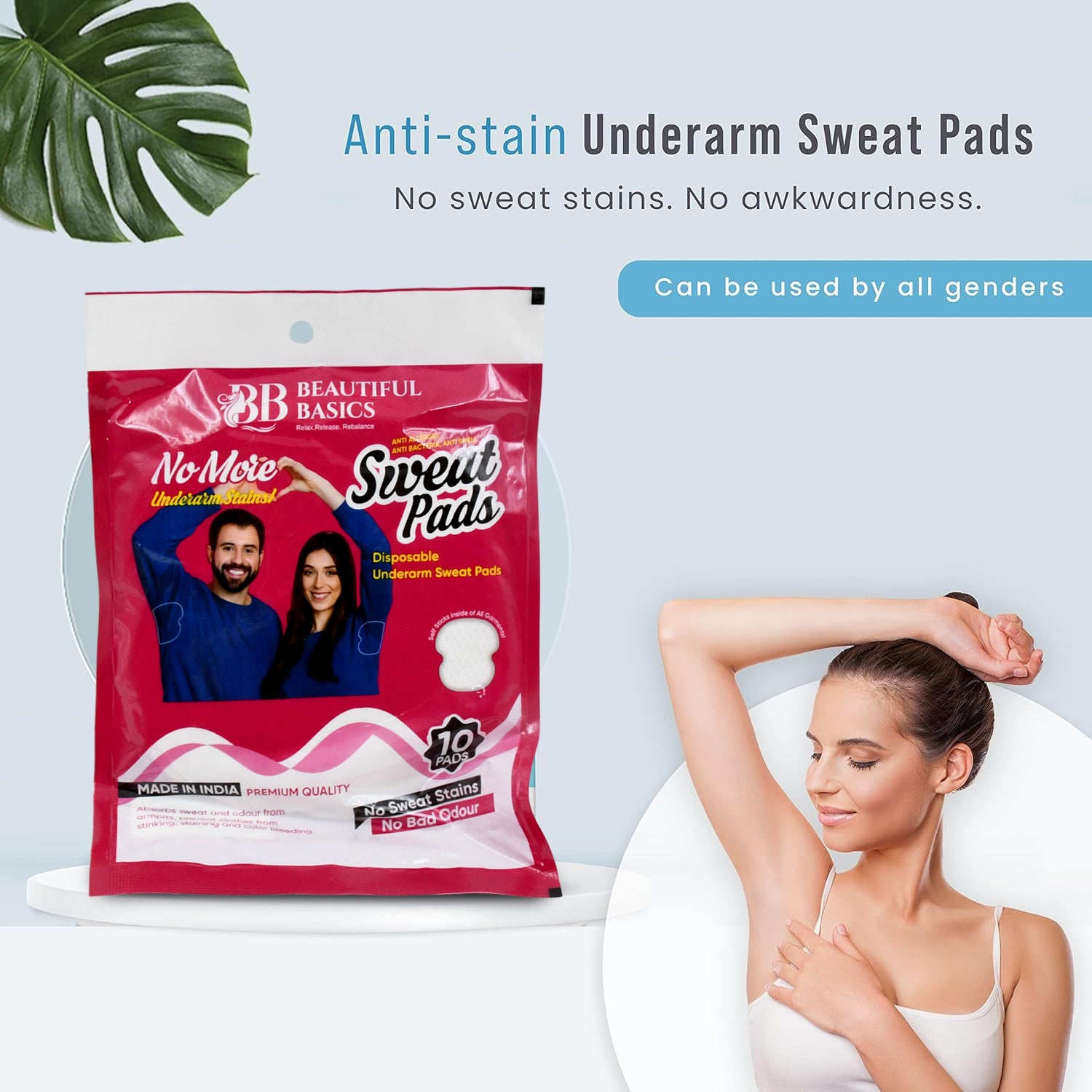 cotton disposable underarms sweat pads pack of 60