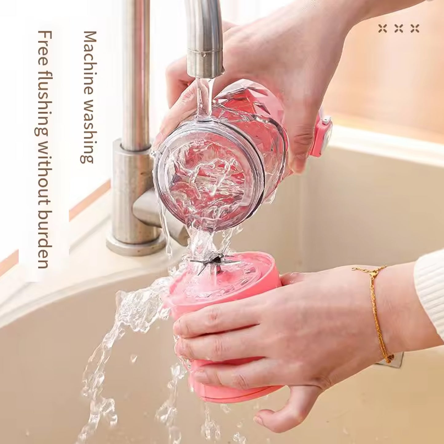 electric crusher juicer with 600 ml capacity and usb rechargeable