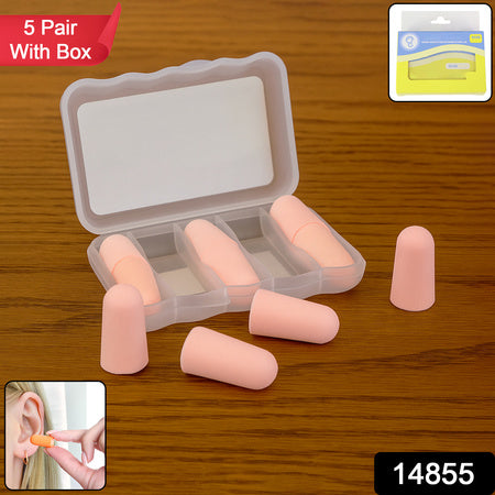 soft polyurethane foam ear plugs with portable storage box pack of 5 pairs