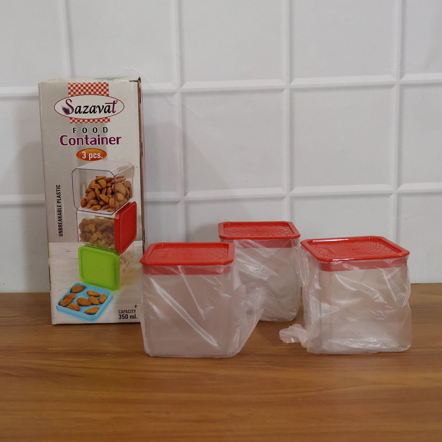 3 Piece Airtight Food Storage Container Set (1 Set  350 Ml)