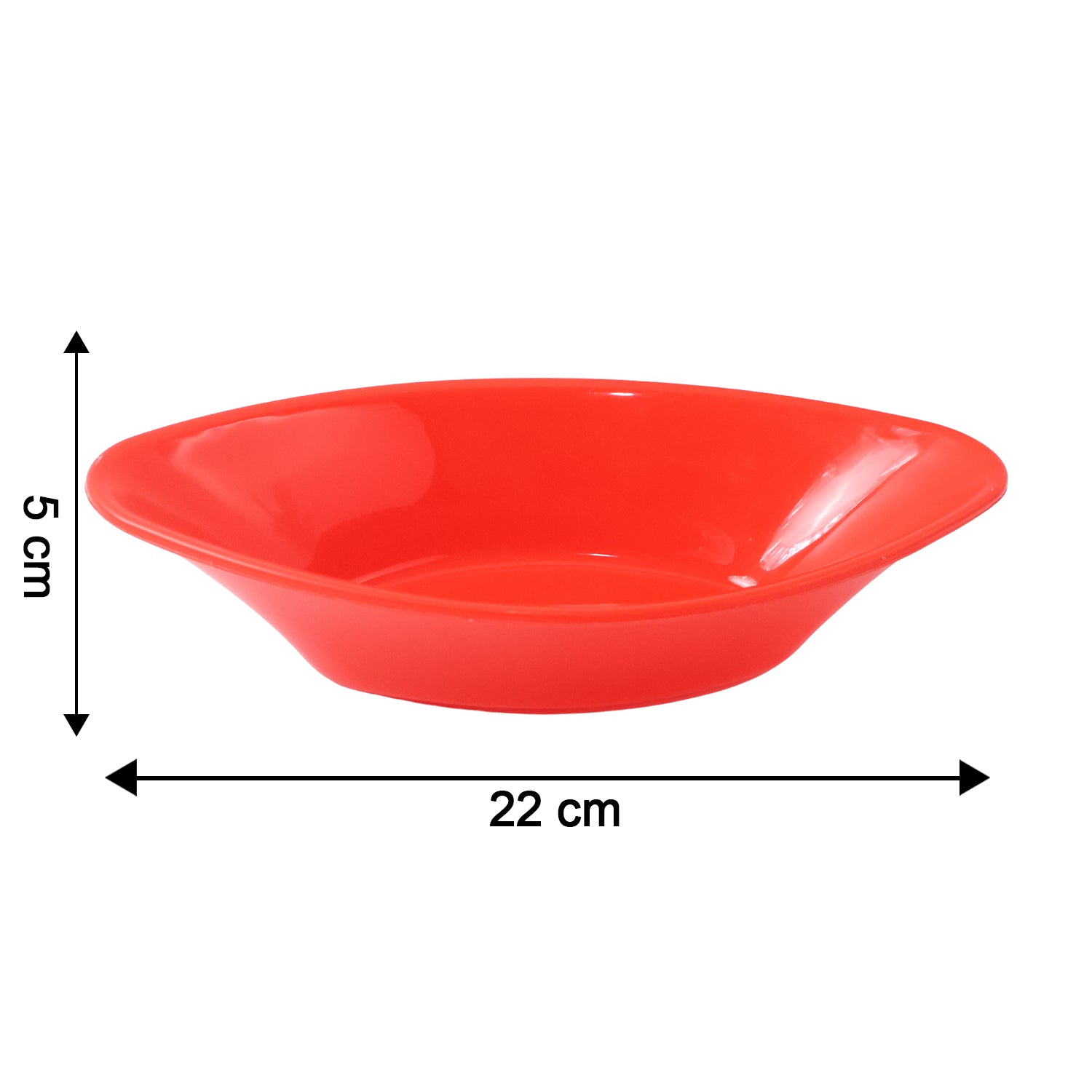 serving bowl 22 cm plastic red oval deep pack of 1