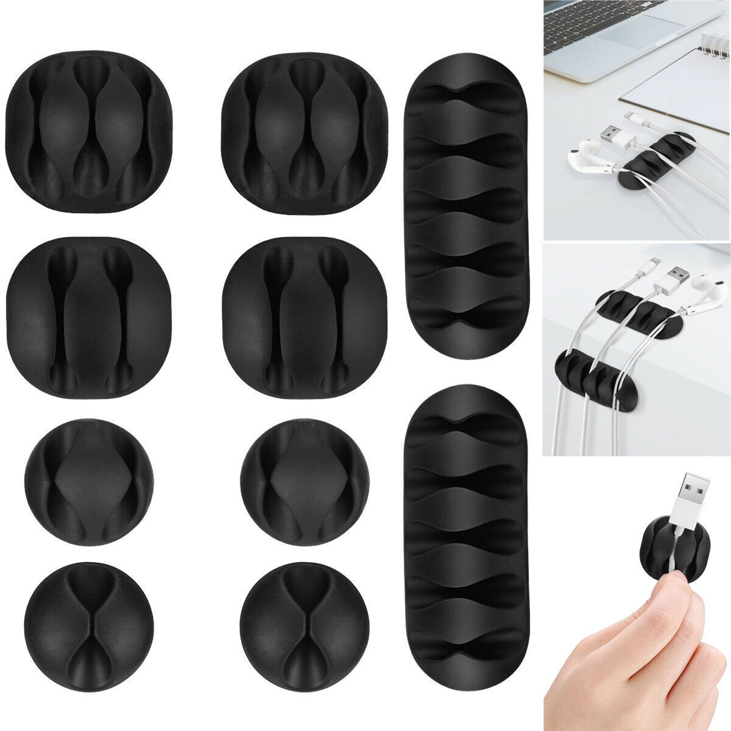 silicone rubber cable clips multi purpose organizer pack of 5
