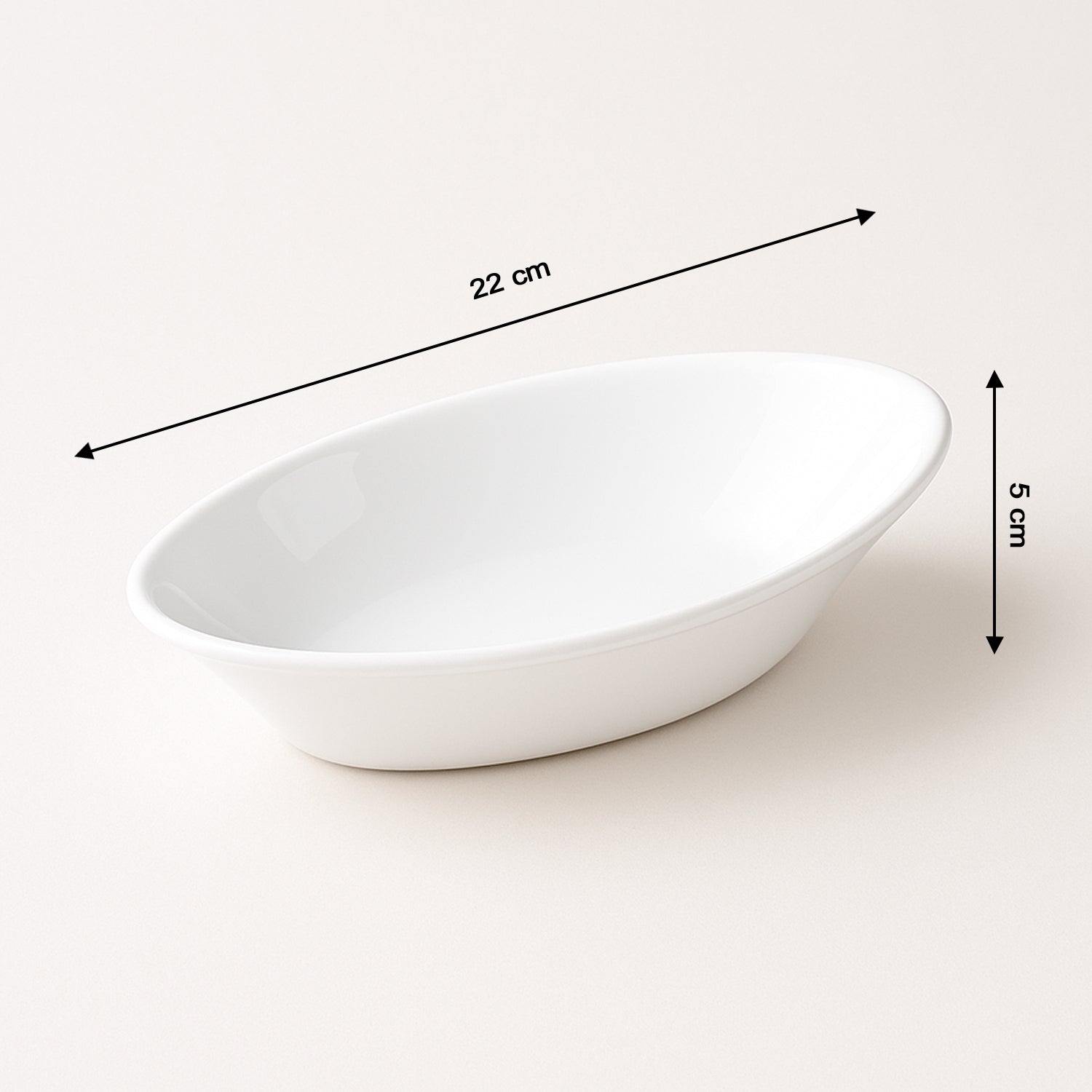 serving bowl 22 cm oval deep plastic white