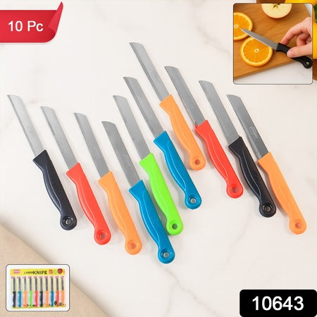 kitchen knife set 10 pc with stainless steel blades and plastic handles