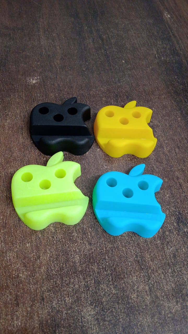 plastic apple-shaped mobile stand with pen holder pack of 1